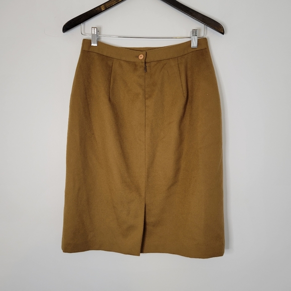 Vintage D'oraz women's lambswool blend camel skirt - Picture 2 of 11